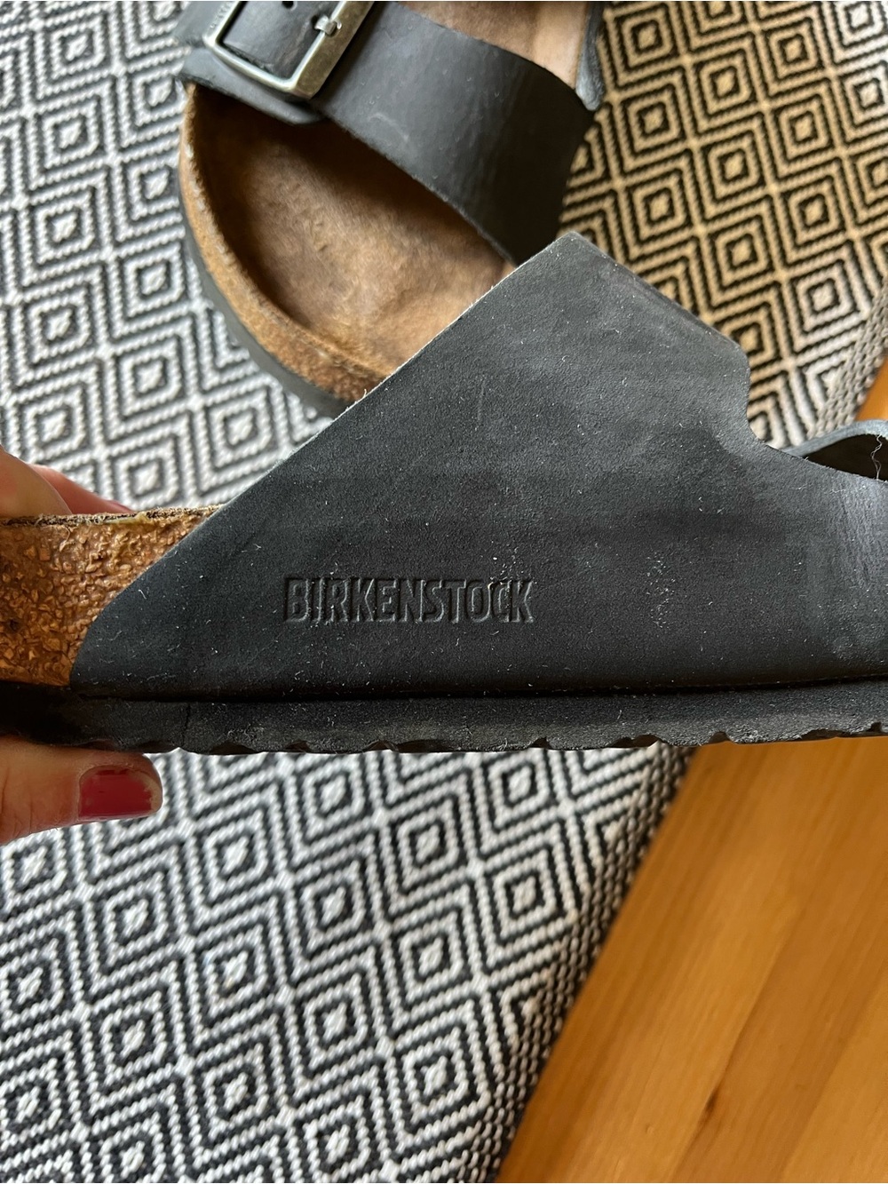 Unisex Birkenstock Black Two-Strap Sandal with Branded Buckles EU38 - Picture 4 of 6